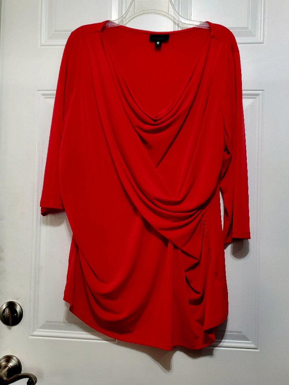 Red Worthington 3/4 Sleeve Blouse with Ruched Sides size 2X